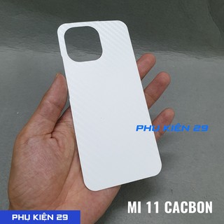 [Xiaomi Mi 11/ 11 Pro/ 11 Lite/ 11 Ultra] Combo dán lưng 3D chống xước vân Cacbon, dán kính camera