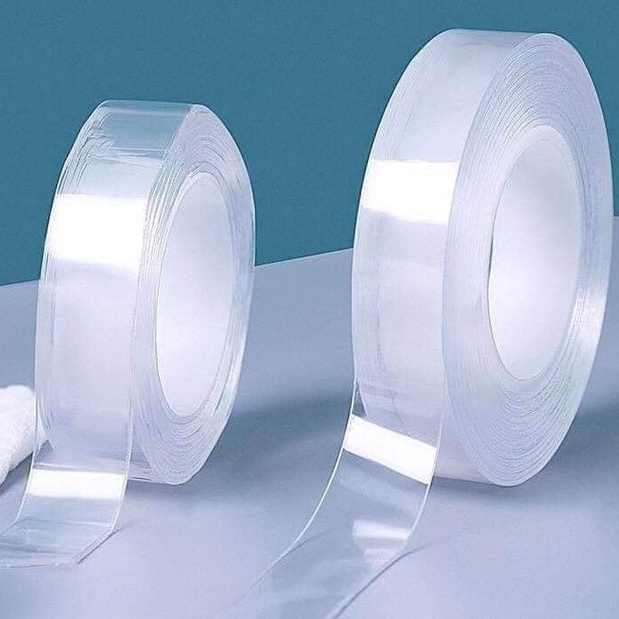 CUỘN BĂNG DÍNH 2 MẶT ĐA NĂNG TRONG SUỐT -- SIÊU CHẮC CHẮN -- DÙNG LÀ MÊ - LOẠI 1 dày.