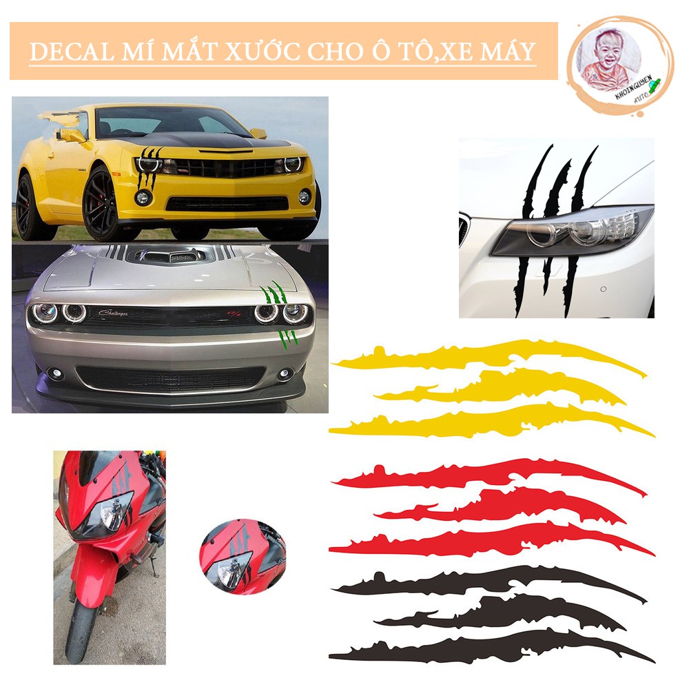 DECAL MÍ MẮT XƯỚC CHO Ô TÔ ,XE MÁY-DECAL02