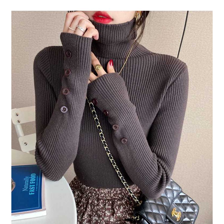 Áo Sweater Cổ Lọ Dày Dặn Phong Cách Phương Tây Thời Trang Thu Đông Hàng Mới 2022