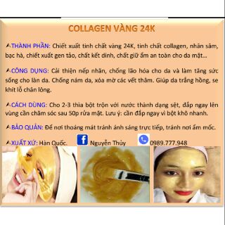 Mask dẻo collagen vàng 24k
