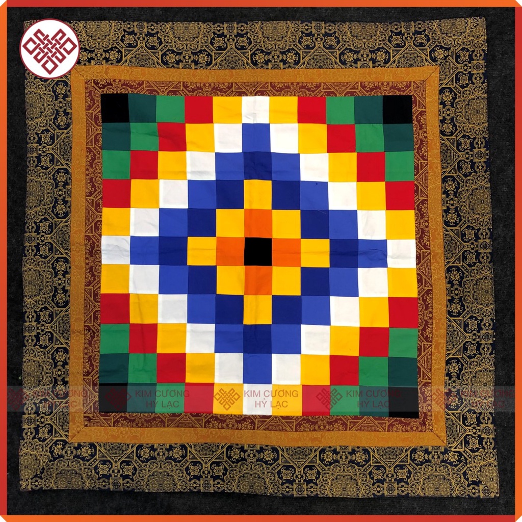 Khăn Trải Bàn Thờ Khăn Trang Trí Bàn Thờ Mật Tông [Kim Cương Hỷ Lạc] Ngũ Sắc