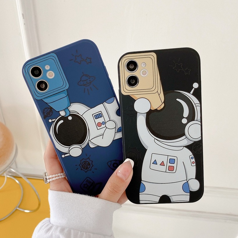 Ốp Điện Thoại Silicon Hình Phi Hành Gia Cho iPhone 13 11 12 Pro MAX Mini 6 6S 7 8 Plus 7plus 8plus 6plus 6splus 7+ 8+ X XR XS MAX