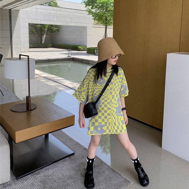 Áo thun T-shirt tay ngắn dáng rộng rãi cổ tròn dành cho trẻ em phong cách Hàn Quốc