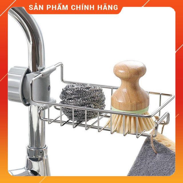 [ HÀNG SIÊU TỐT]  Kệ inox để giẻ rửa bát cạnh vòi