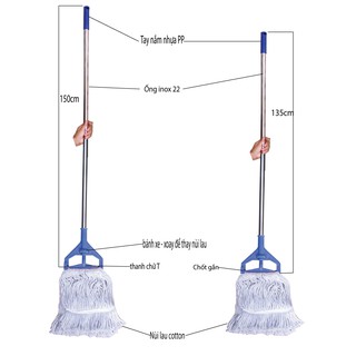 Cây lau ướt sàn nhà công nghiệp dạng kẹp