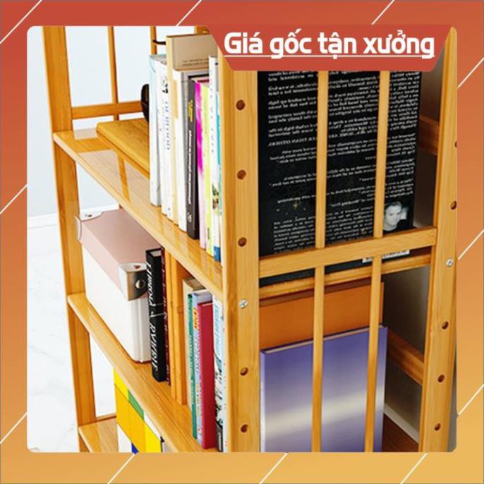 💥HÀNG CÓ SẴN💥 Kệ  sách gỗ tre, kệ  sách văn phòng 6 tầng 90cm TUR064