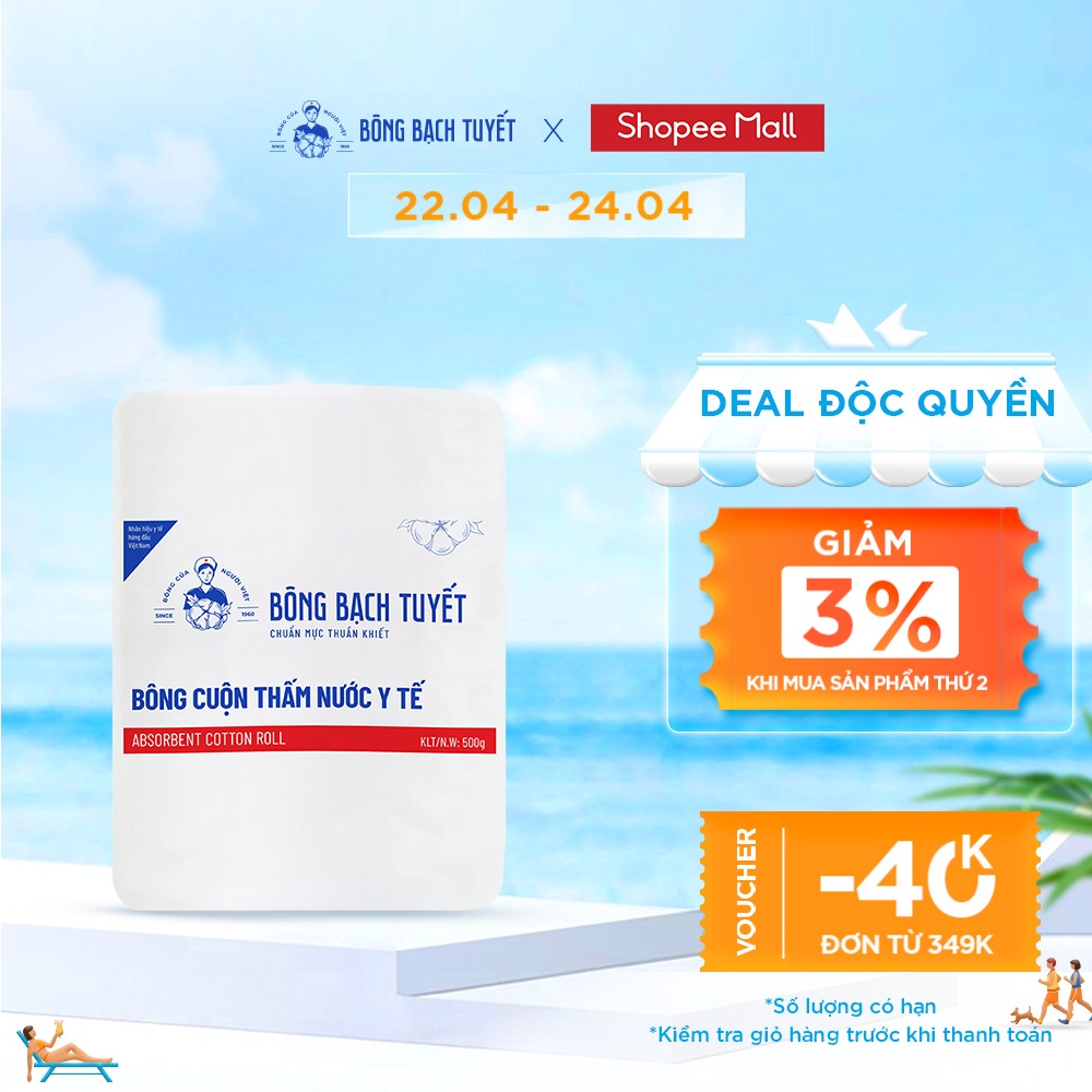 Bông y tế Bạch Tuyết 500gr - M