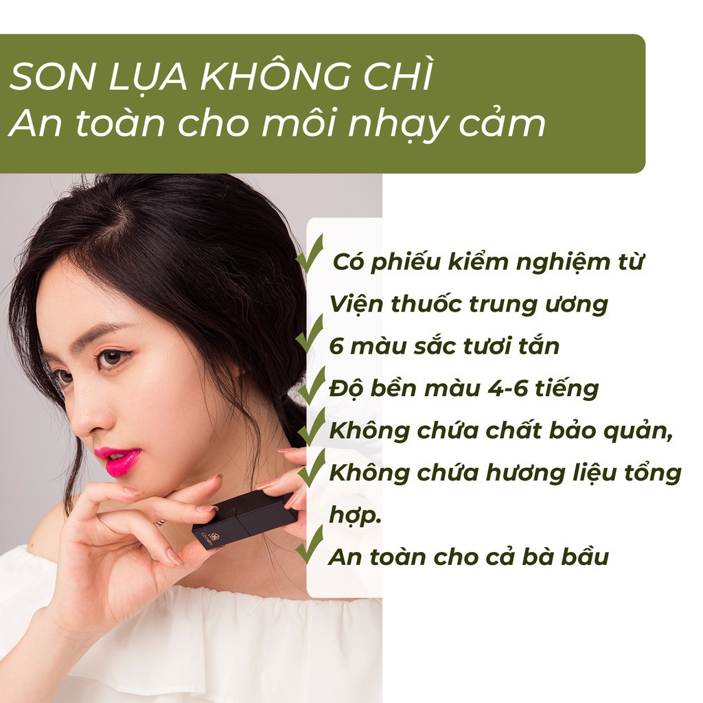 ✆❂▩Son Môi Lụa Không Chì Thiên Nhiên Cỏ Mềm An Toàn 4g1