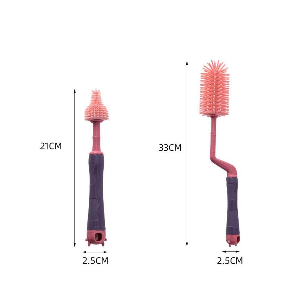 Set 3 Cọ Vệ Sinh Bình Sữa Em Bé Đầu Mềm Bằng Silicon Tiện Dụng