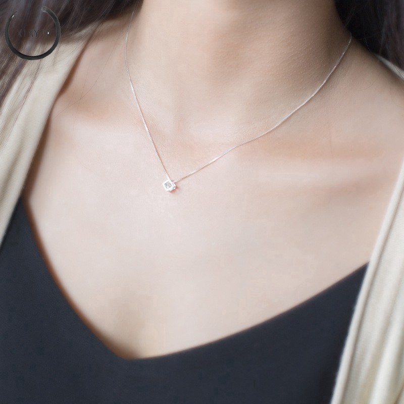 Dây chuyền mặt đính đá zircon thời trang cho nữ