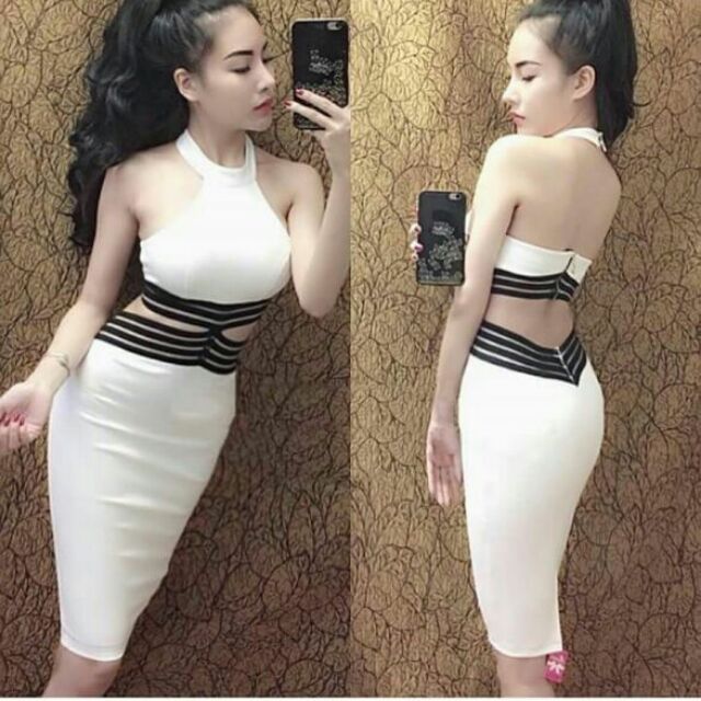 Đầm yếm hở eo sexy