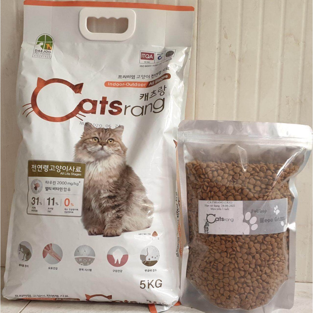 Thức Ăn Hạt CATSRANG Cho Mèo Mọi Lứa Tuổi Túi 1kg