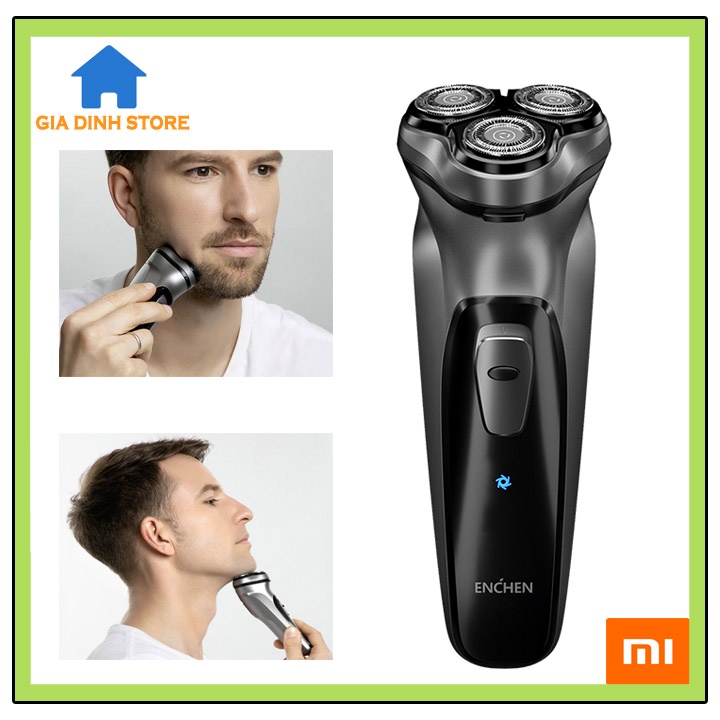 Máy cạo râu Xiaomi Enchen Blackstone cao cấp, 3 lưỡi siêu sắc, sạch tận gốc, ko đau rát. Bảo hành chính hãng 1 năm