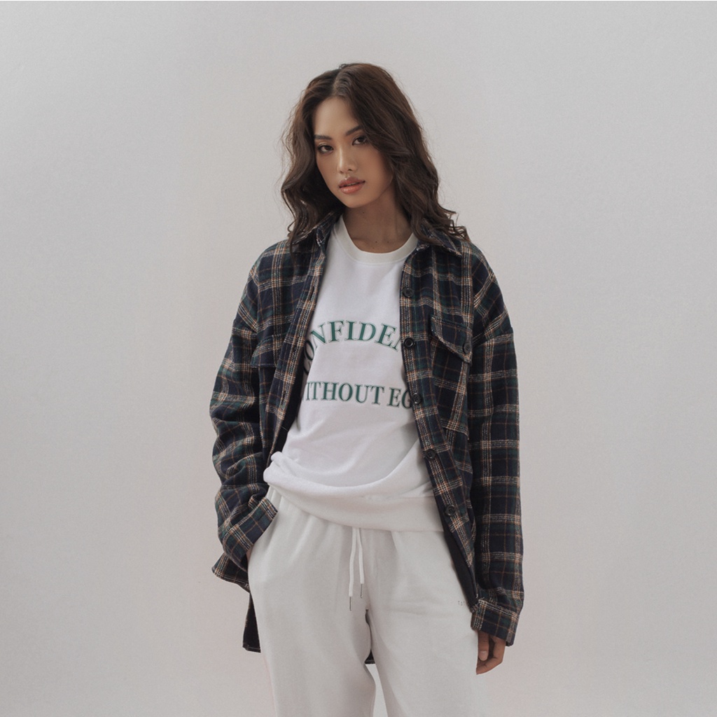 TATICHU - Tartan Shacket _ Áo nỉ bố caro form rộng