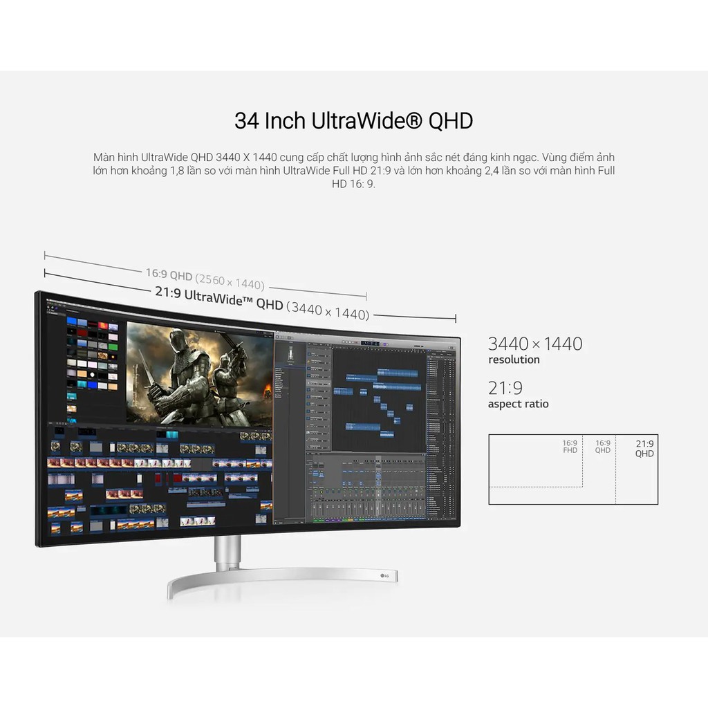 Màn hình cong LG UltraWide 34WK95C, 34 inch (34WK95C) Hàng Chính Hãng