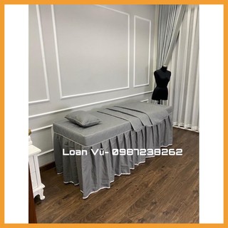 Ga satin trần bông may đo theo kích thước giường của khách.
