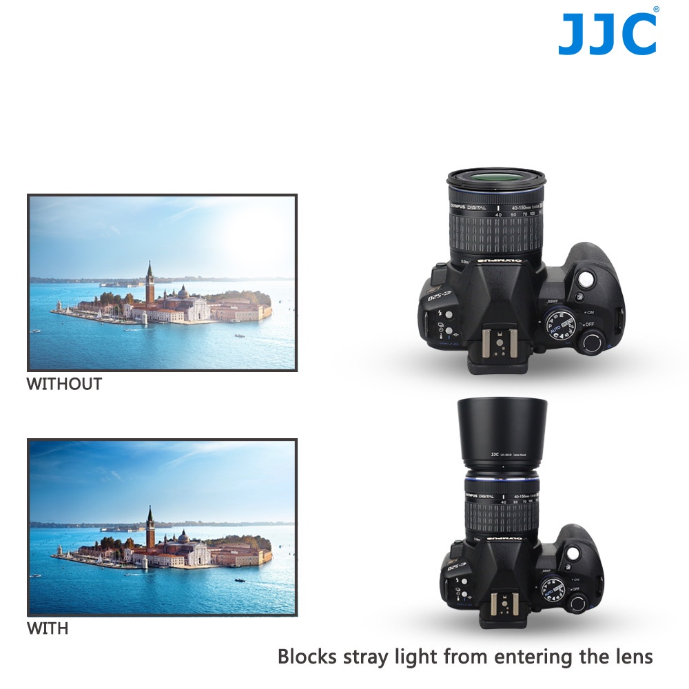 JJC LH-61D Loa Che Nắng Cho Thấu Kính Máy Ảnh Olympus ED 40-150mm f/4-5.6 Olympus LH-61D