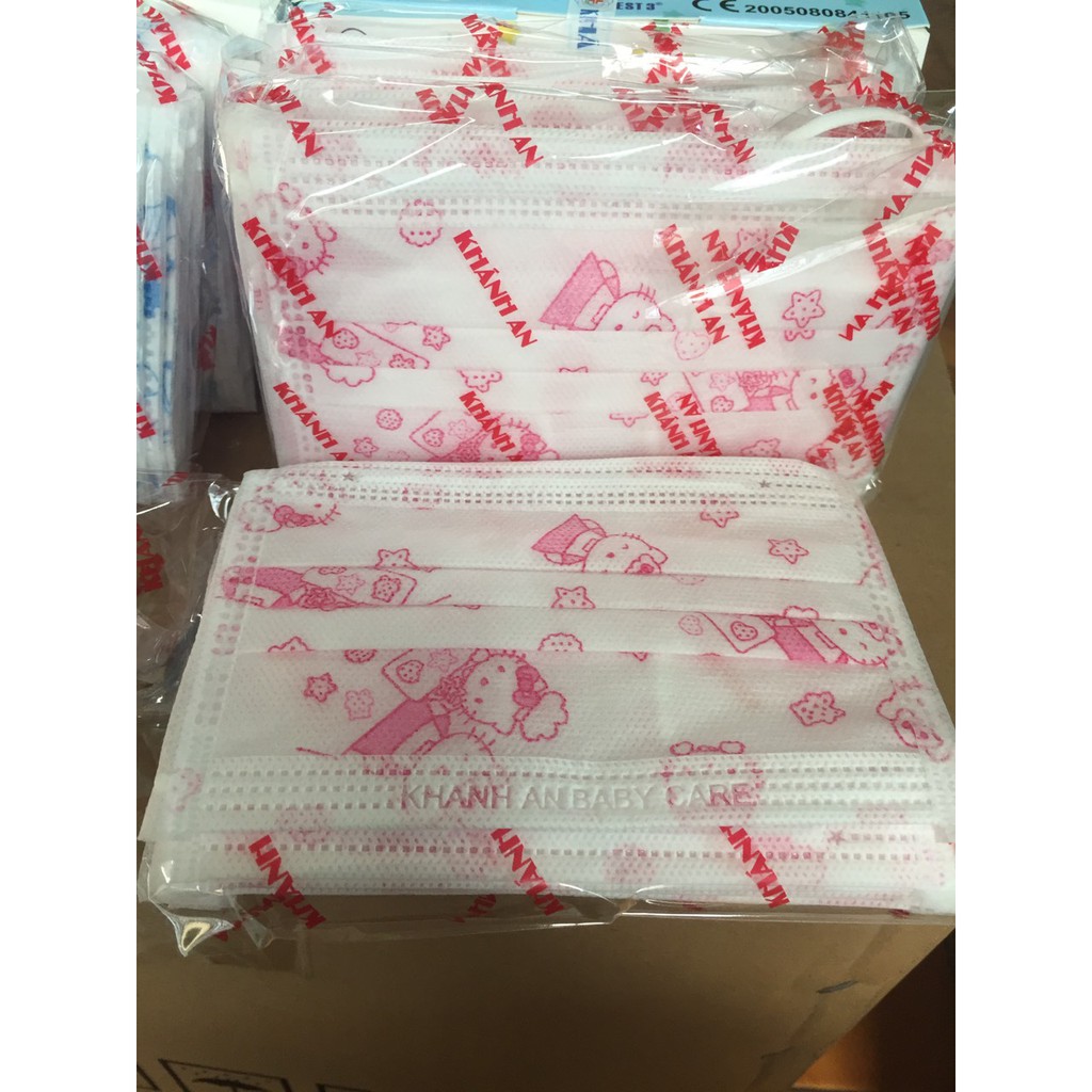 Khẩu trang y tế em bé doremo hello kitty Khánh An 3 lớp cho bé từ 4-12 tháng tuổi - Nsafe