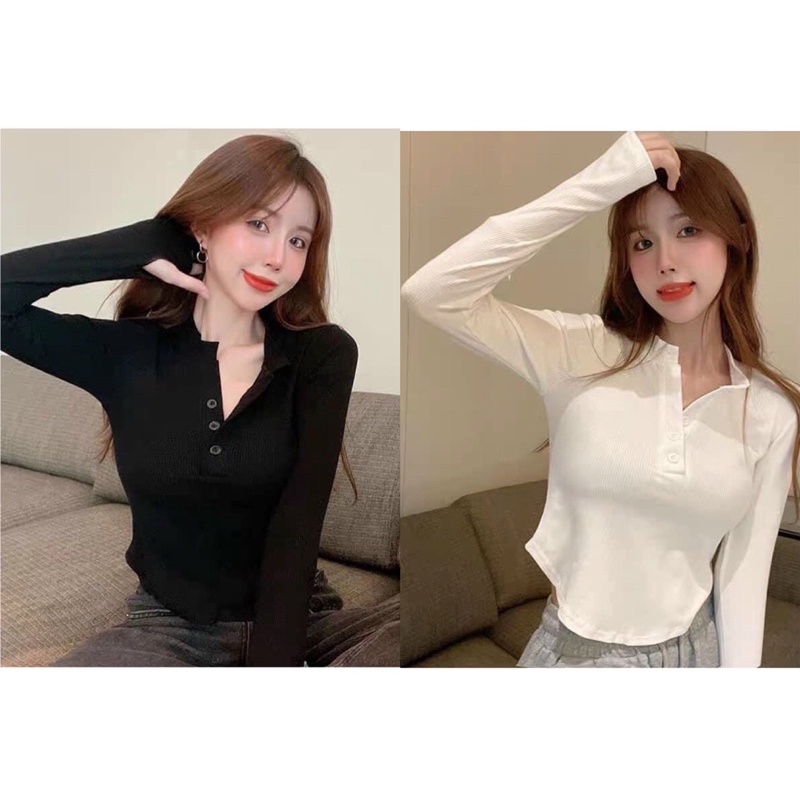 [Mã 11FASHIONSALE1 giảm 10K đơn 50K] Áo thun body vạt bầu tay dài cổ V | BigBuy360 - bigbuy360.vn