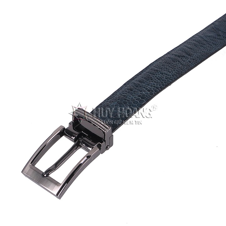 Thắt lưng nữ da đà điểu Huy Hoàng trơn màu xanh đậm-HP5418