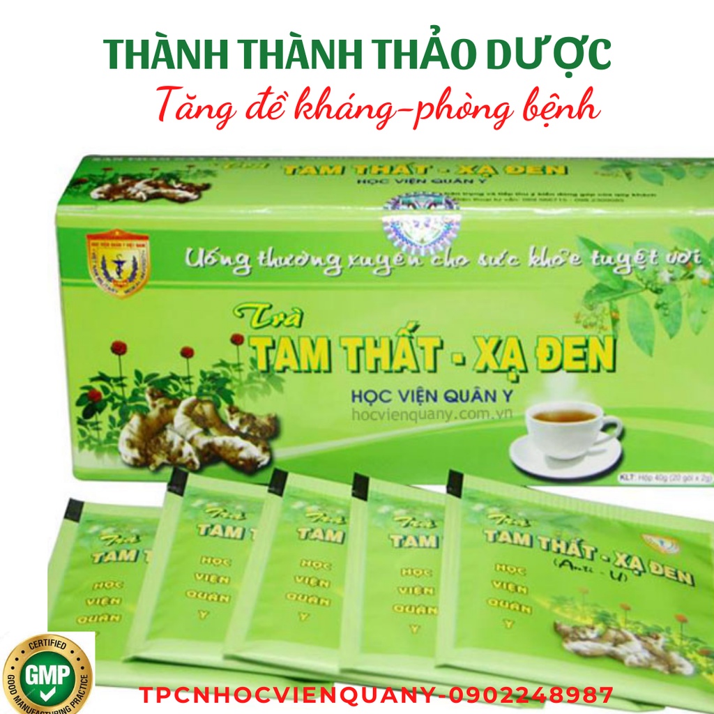Trà tam thất xạ đen Học viện quân y hộp 20 gói mới sản xuất