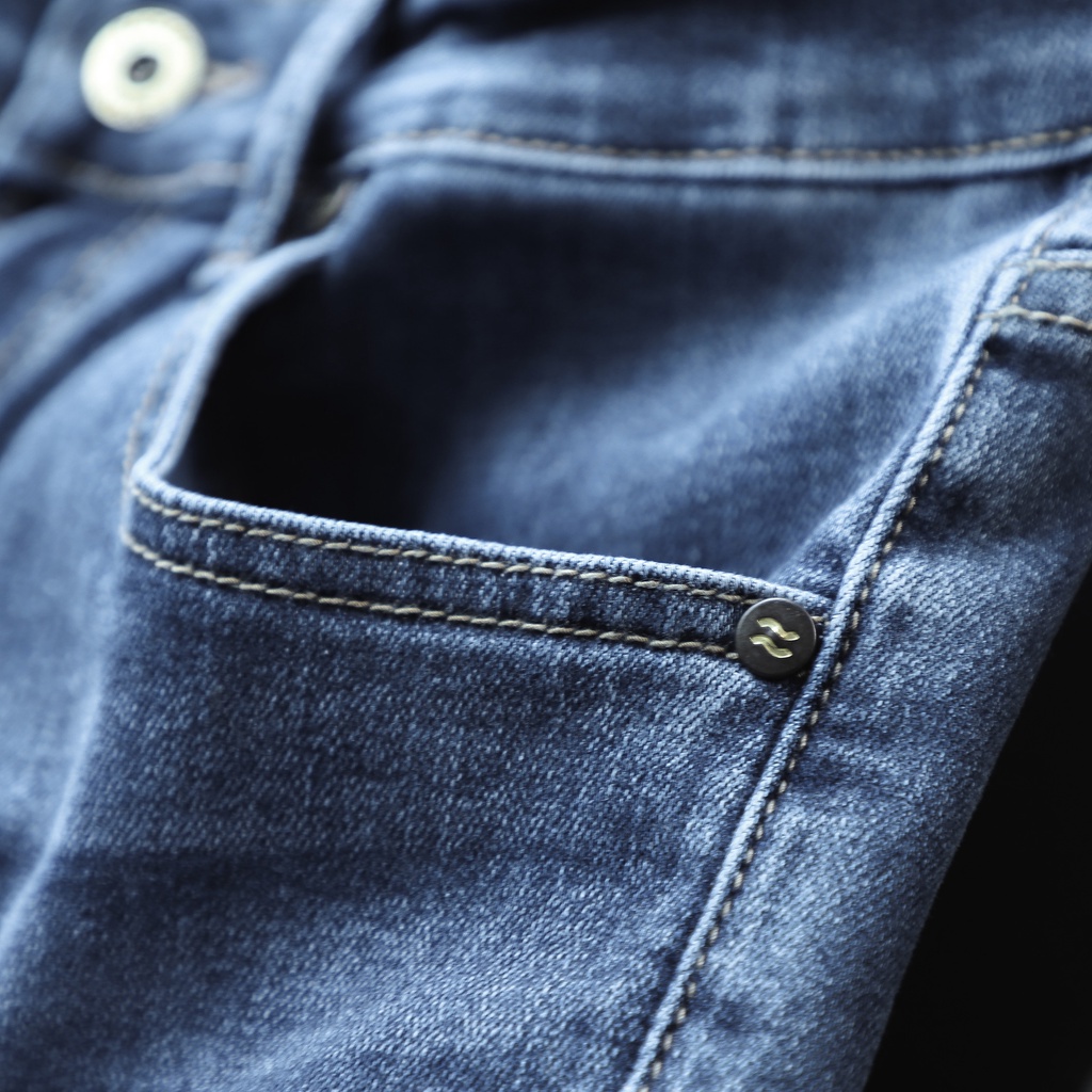 Quần Jean nam Satoshi SAQJ49 màu xanh wash basic chuẩn form slimfit chất co giãn thoáng mát