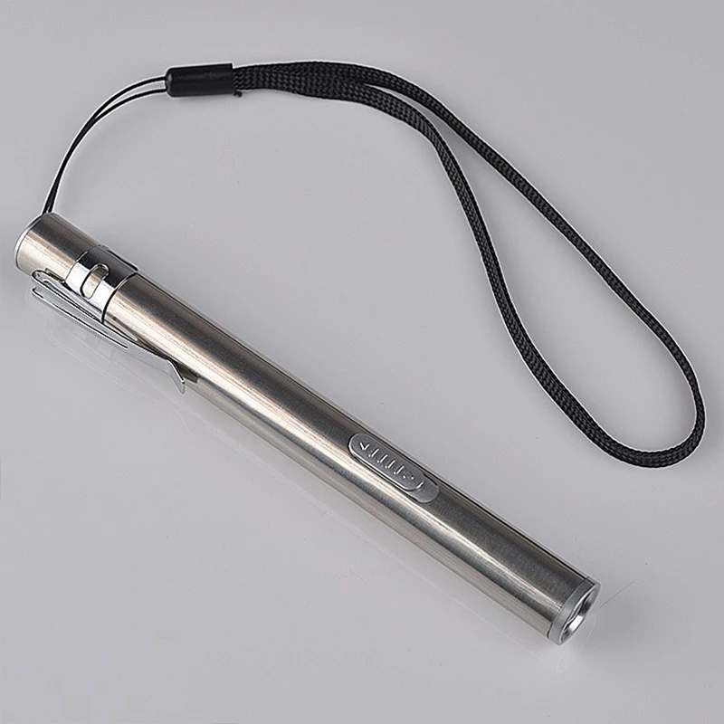 Đèn pin LED mini bằng thép không gỉ sạc lại bằng cáp USB tiện dụng mang theo khi đi du lịch/cắm trại