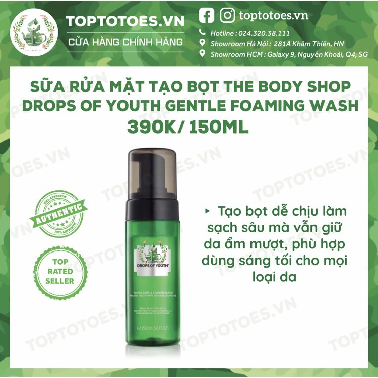 Bộ sản phẩm The Body Shop Drops of Youth foam rửa mặt, essence, lotion, serum, kem dưỡng | BigBuy360 - bigbuy360.vn