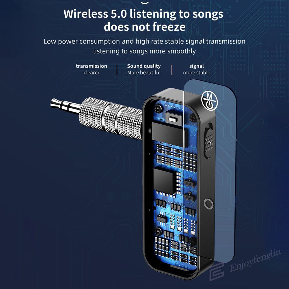 Bộ Thu Phát Tín Hiệu Bluetooth 5.0 Jack 3.5mm Cho Xe Ô Tô