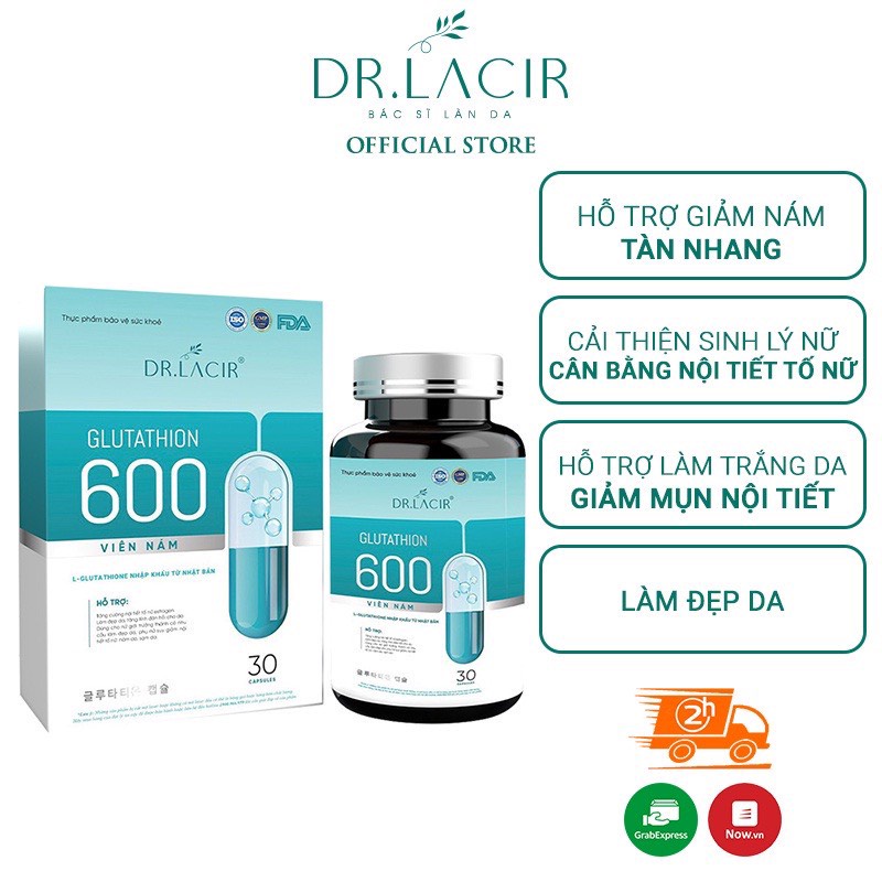 XẢ SỐC -  viên uống trắng da ngừa nám Glutathion 600 dr.lacir