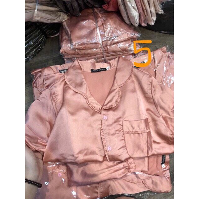 Bộ ngủ phi lụa nhún bèo cực xinh❤bộ❤pijama❤đồ bộ❤bộ pijama nữ❤bộ ngủ lụa❤đồ bộ lụa satin | BigBuy360 - bigbuy360.vn