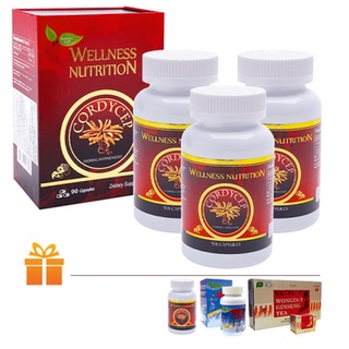 Bộ 3 Hộp Đông Trùng Hạ Thảo Wellness Nutritions (90 viên/hộp) | TẶNG: 1 Hộp ĐTHT Wellness Nutrition 90 viên cùng loại