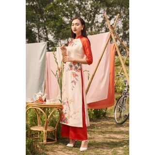 ÁO DÀI CÁCH TÂN TƠ ÓNG 4 TÀ(HÀNG THIẾT KẾ)