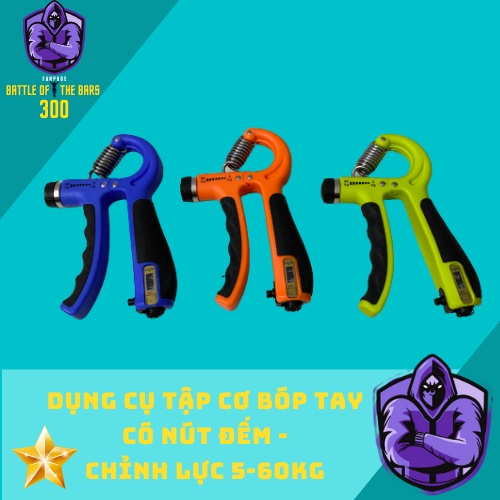 [HÀNG XỊN] Kìm Bóp Tay, Kìm Tập Cơ Tay, Dụng Cụ Tập Gym Tại Nhà Điều Chỉnh Lực Có Đếm 5-60kg