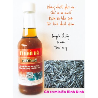 Nước Mắm Cá Cơm Nguyên Chất Nhà Bà. nhabahcm 300ml