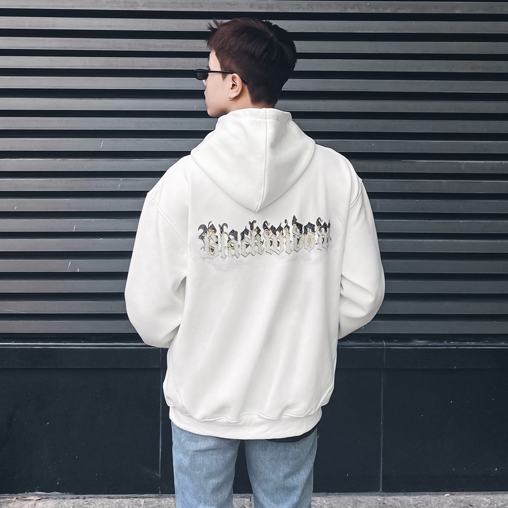 Áo Hoodie Black Widow Màu Trắng Trơn Unisex Chất Liệu Nỉ Bông Cotton Dày Dặn Form Rộng Thoải Mái Phong Cách Đơn Giản