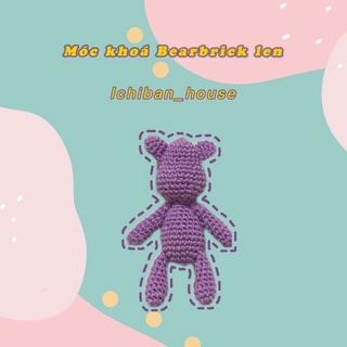 Móc khoá gấu bearbrick mini móc len có nhiều màu