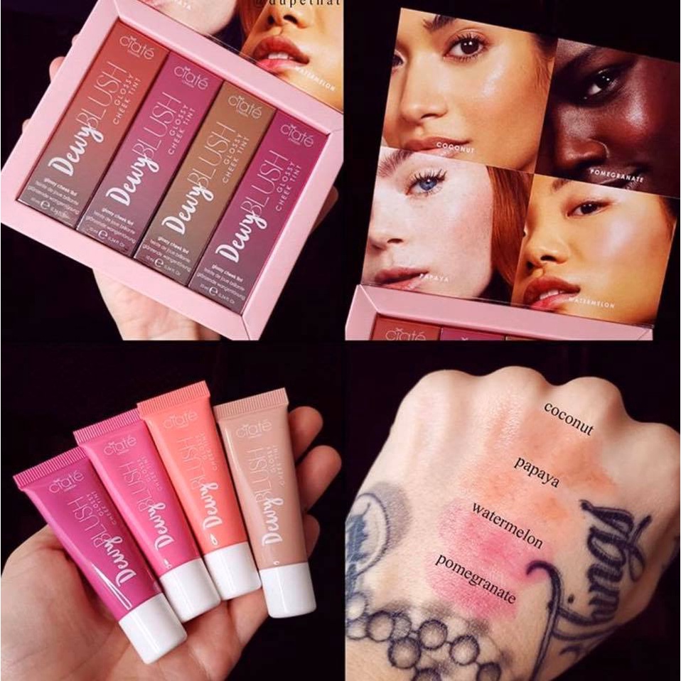 Má Hồng CIATE LONDON Dewy Blush Glossy Cheek Tint màu Papaya10ml 22$