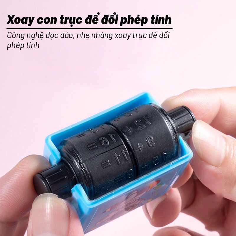 Máy in con lăn tạo phép tính cộng , trừ, nhân, chia máy tạo phép tính đơn giản ra bài tập cho bé học toán +lọ mực đi kềm