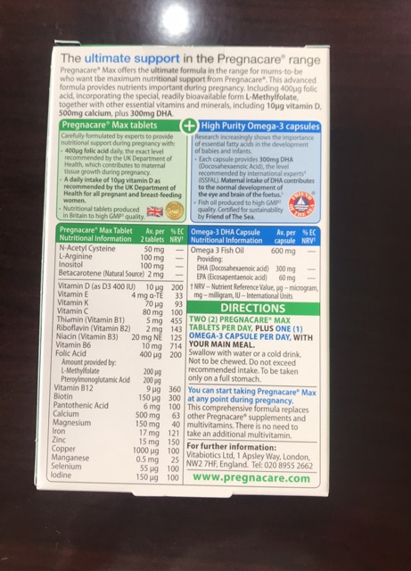 Vitamin Bà Bầu Pregnacaremax