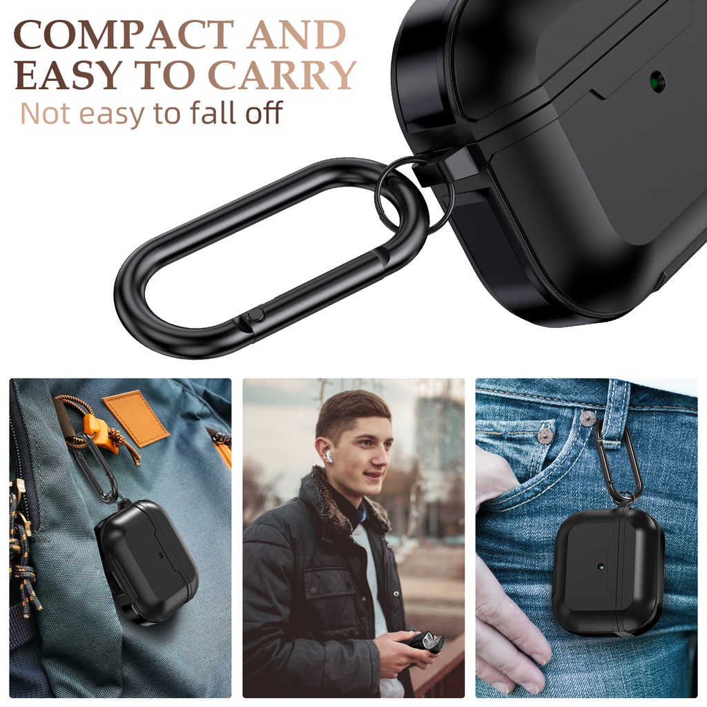 Vỏ hộp bảo vệ bằng nhôm có quai xách thích hợp cho Airpods 1 2 3 inPods 13 3 Pro 12 i12 i11 i9s i9
