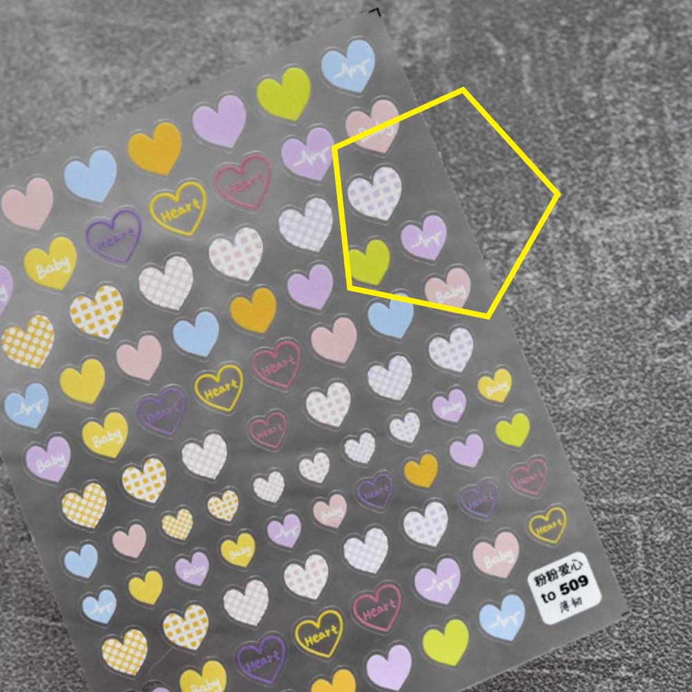 [Hàng mới về] Nhãn dán họa tiết trái tim 3D phong cách Nhật Bản dùng trang trí móng tay nghệ thuật