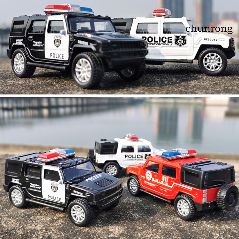 CR+1/36 Simulation Police Car Vehicle Pull Back Truck Model Kids Toy Christmas Gift