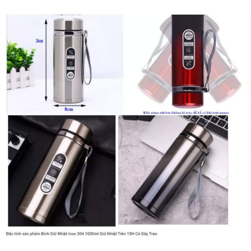 bình nước giữ nhiệt INOX 304  1000ml .. ....