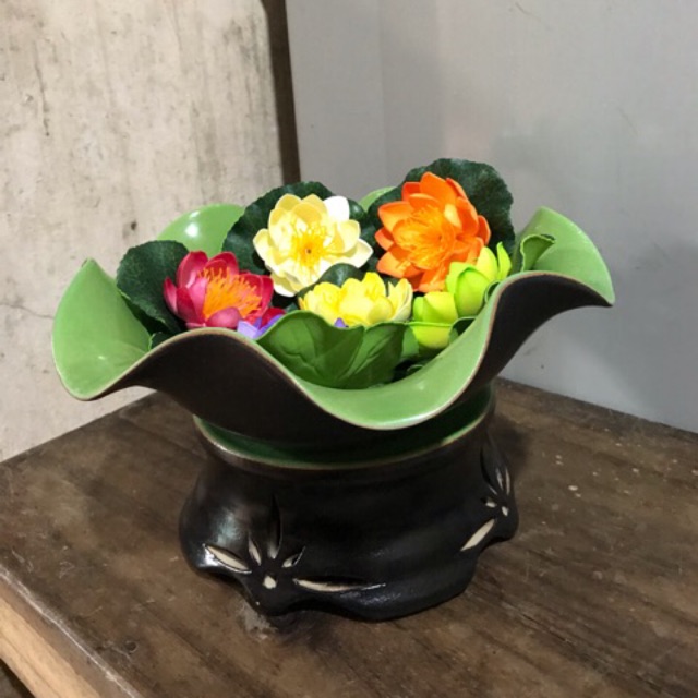 Combo bát sen thả hoa sz 23cm + đế kê
