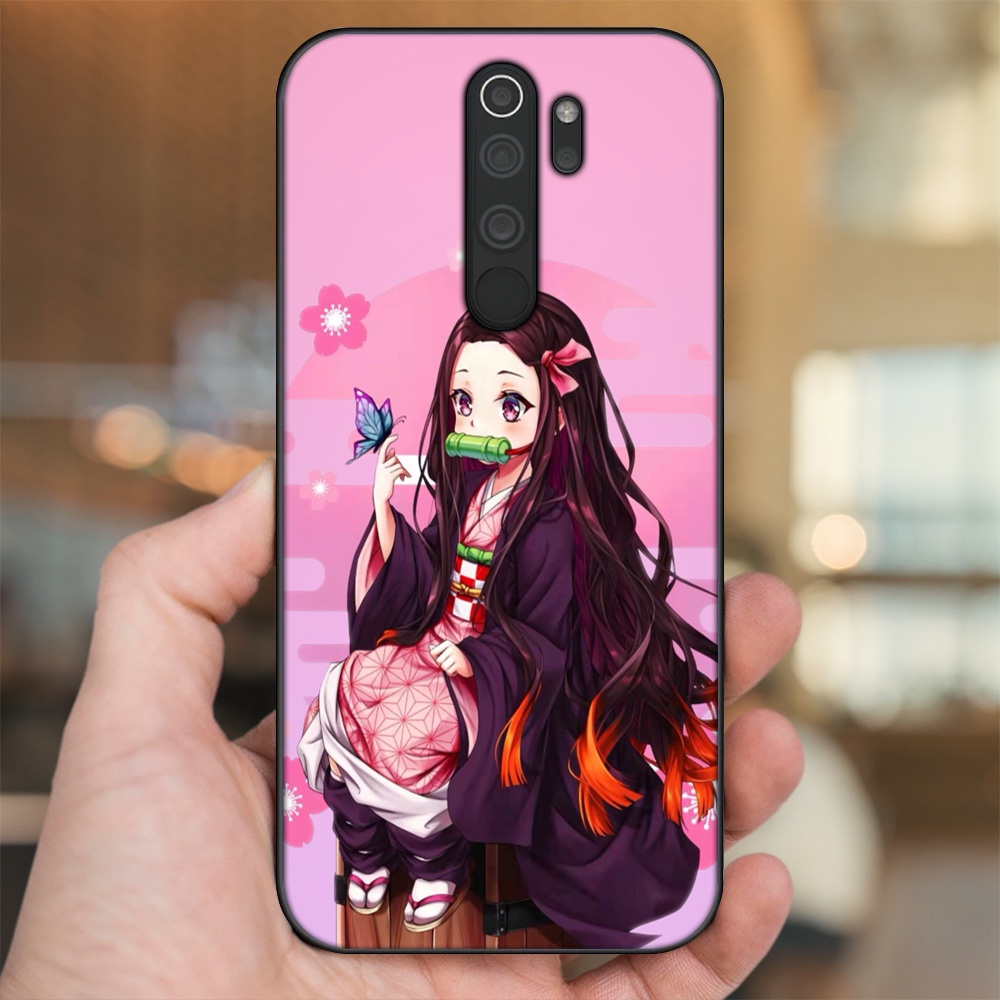 Ốp lưng Xiaomi Redmi Note 8 Pro viền đen in hình Nezuko Kimetsu no Yaiba