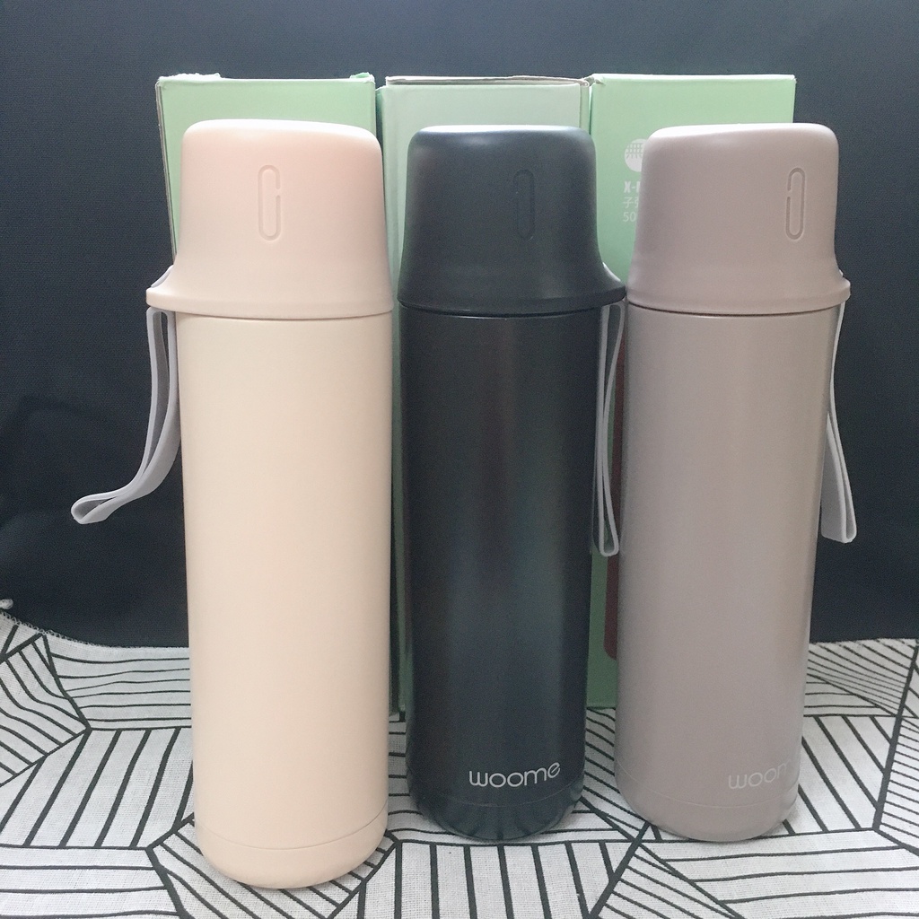 Bình giữ nhiệt kiểu dáng basic 500ml có kèm nắp cốc giữ nhiệt 15h