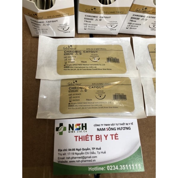 ❤️  Chỉ phẫu phẩu thuật chỉ khâu thẩm mỹ tự tiêu chỉ khâu y tế tự tan catgut CHROMIC CATGUT 2/0 3/0 4/0 5/0