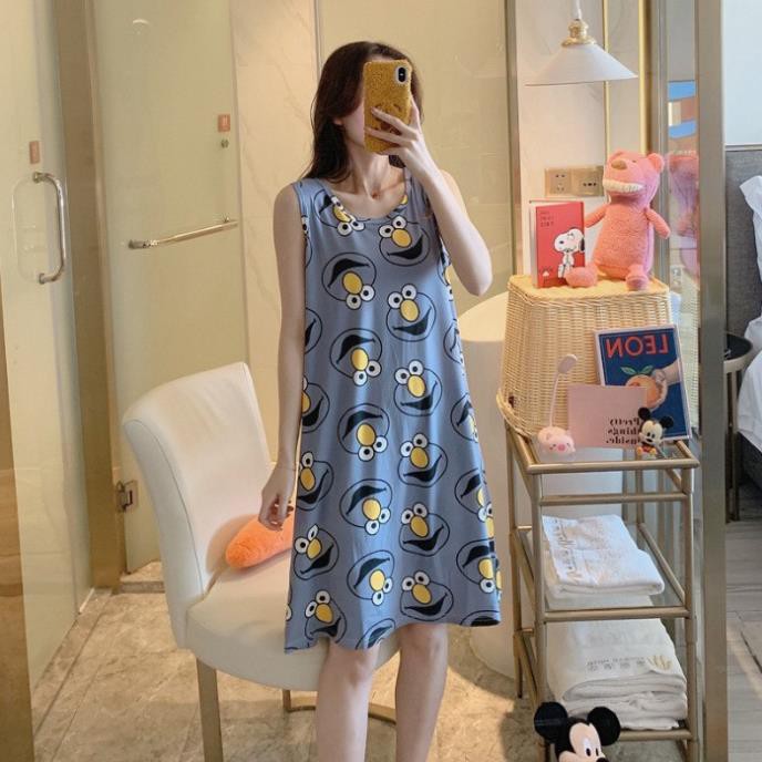 (Bán Sỉ) Váy Ngủ 🌹FREESHIP🌹 Váy Ngủ Dáng Dài Sát Nách Cotton Mềm Mịn Họa Tiết Dễ Thương Siêu Rẻ Siêu Đẹp AN07 Đẹp !